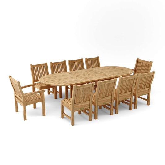 The Sahara Dining Side Chair 11-Pieces Oval Dining Set