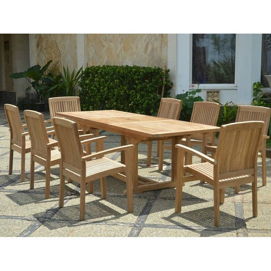 The Bahama Stackable Sahara 9-Piece Rectangular Dining Set B