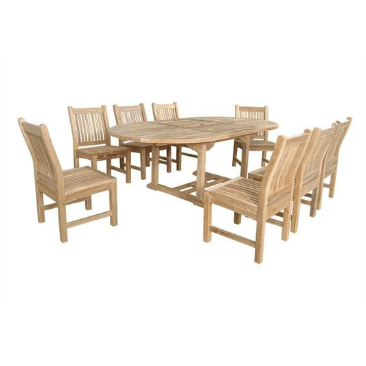 The Bahama Sahara 9-Pieces 87" Oval Dining Set
