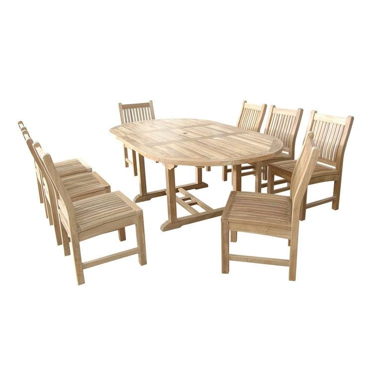 The Bahama Sahara 9-Pieces 87" Oval Dining Set