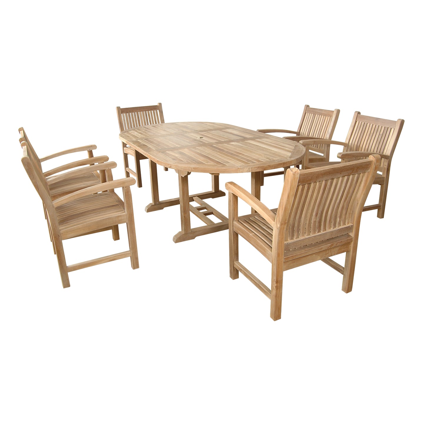 The Bahama Sahara Armchair 7-Pieces 87" Oval Dining Set