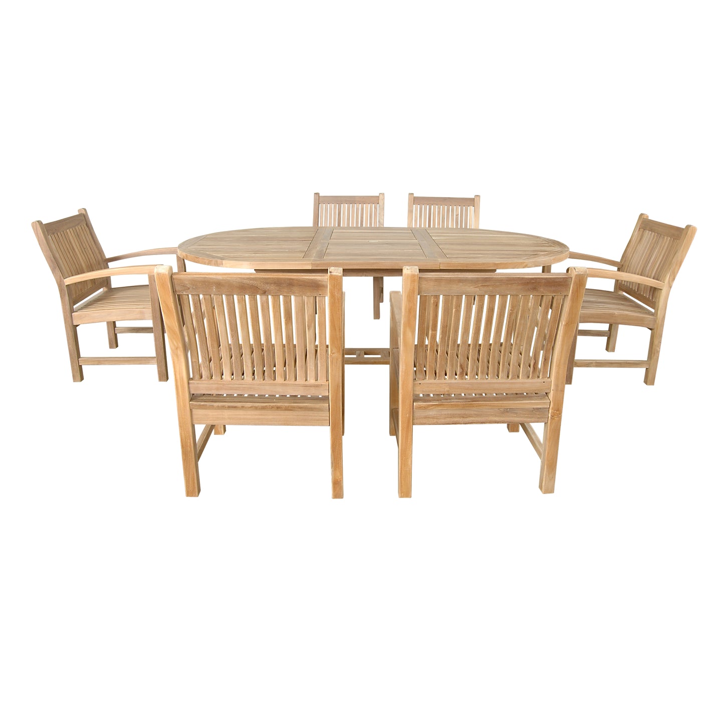 The Bahama Sahara Armchair 7-Pieces 87" Oval Dining Set