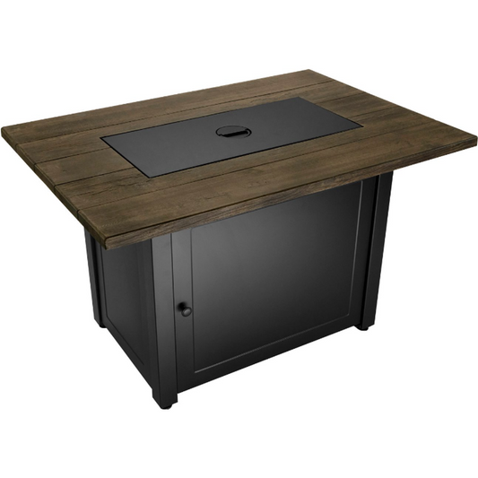 The Marc Outdoor Rectangular Steel Frame LP Gas Fire Pit