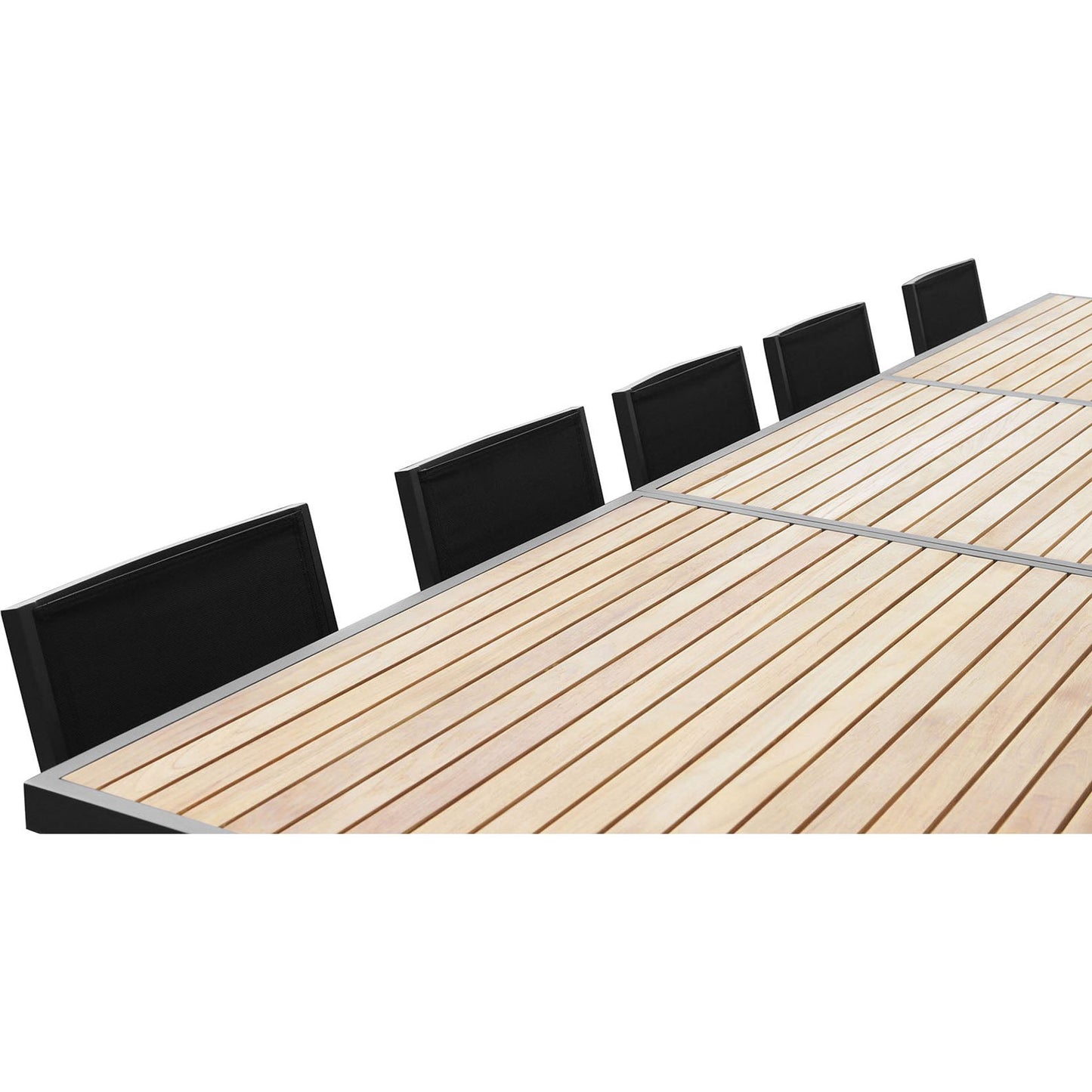 HIGOLD Heck Teak Aluminum Outdoor Dining Set Extendable Table and Chair