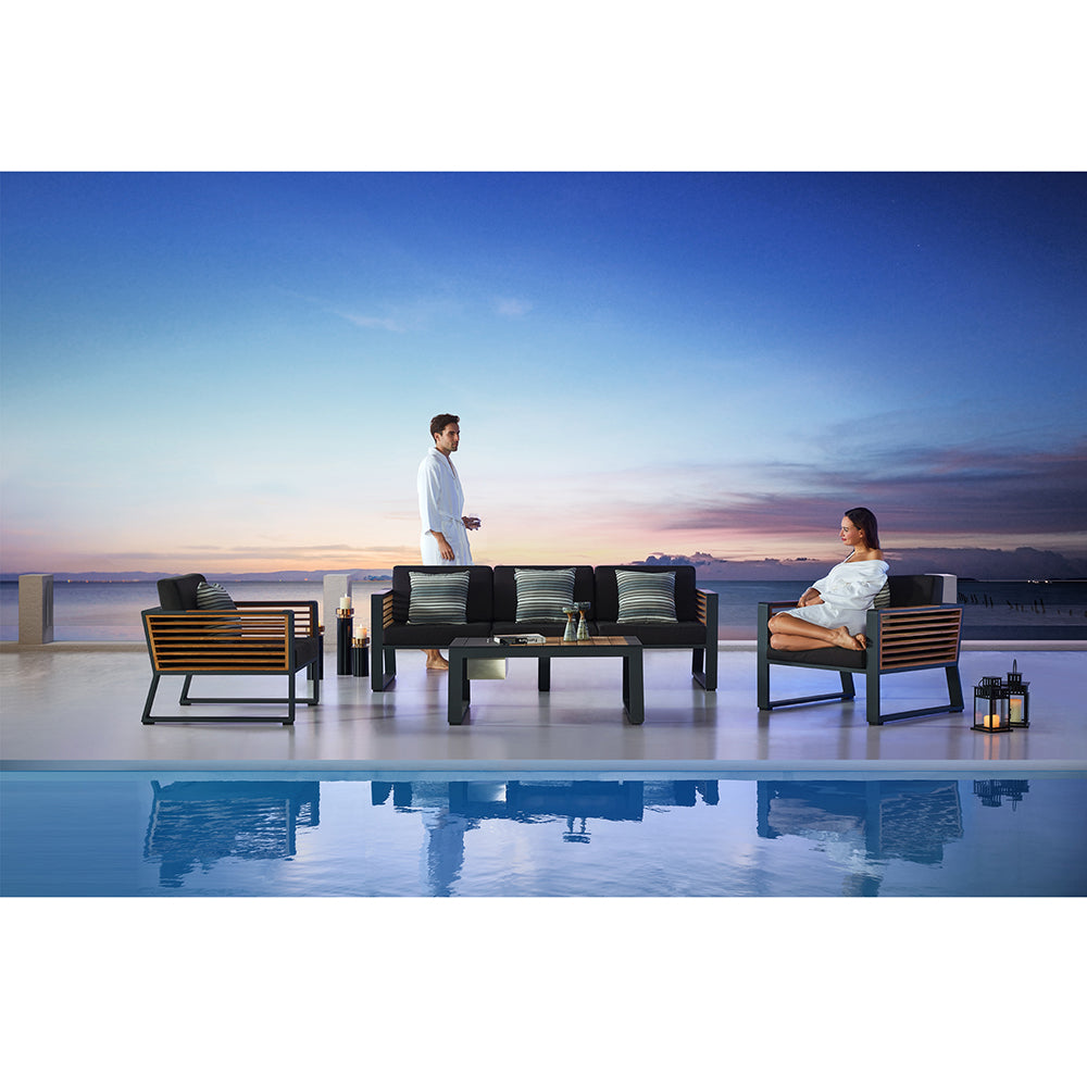 HIGOLD New York Outdoor 4 Piece Teak Conversation Set