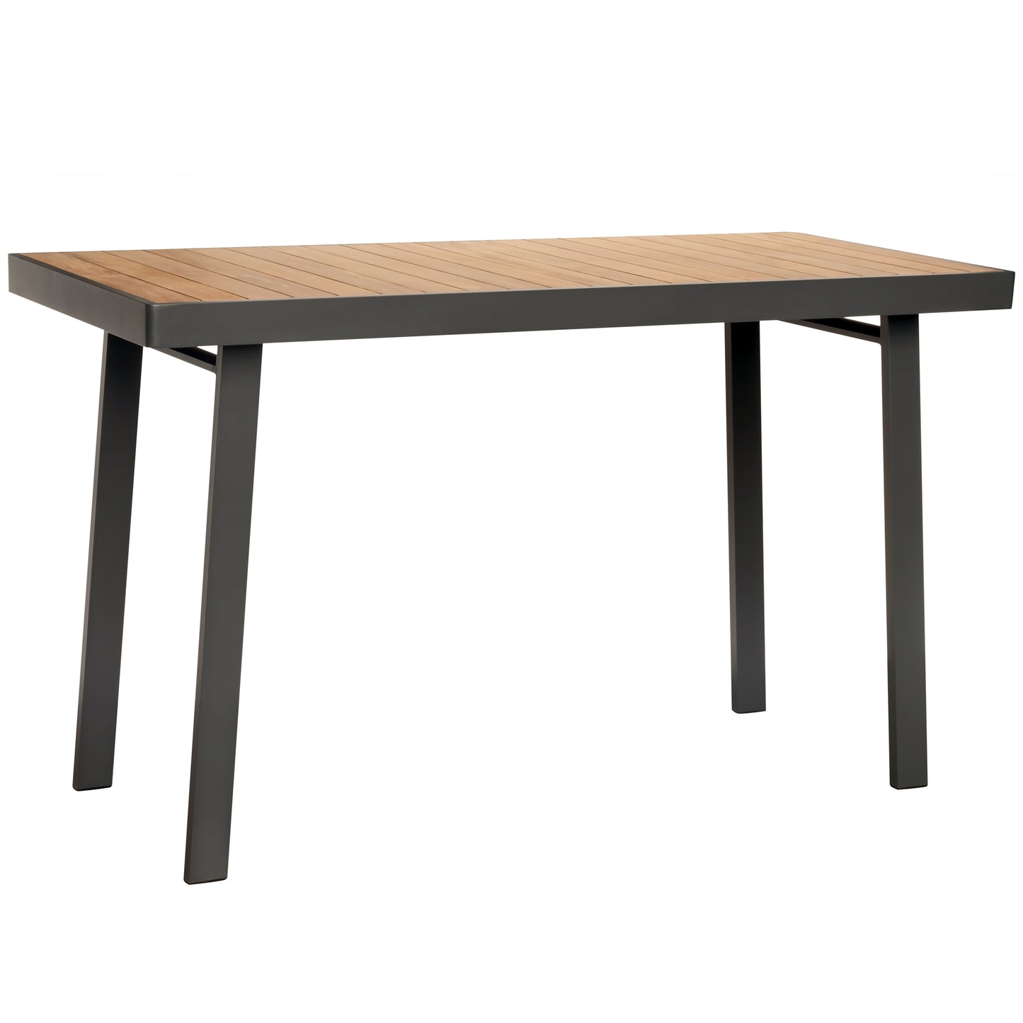HIGOLD Nofi 7 Pieces Teak Aluminum Outdoor Pub Set Charcoal Black
