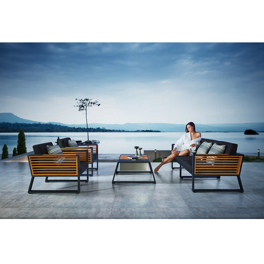 HIGOLD New York Outdoor 4 Piece Teak Conversation Set