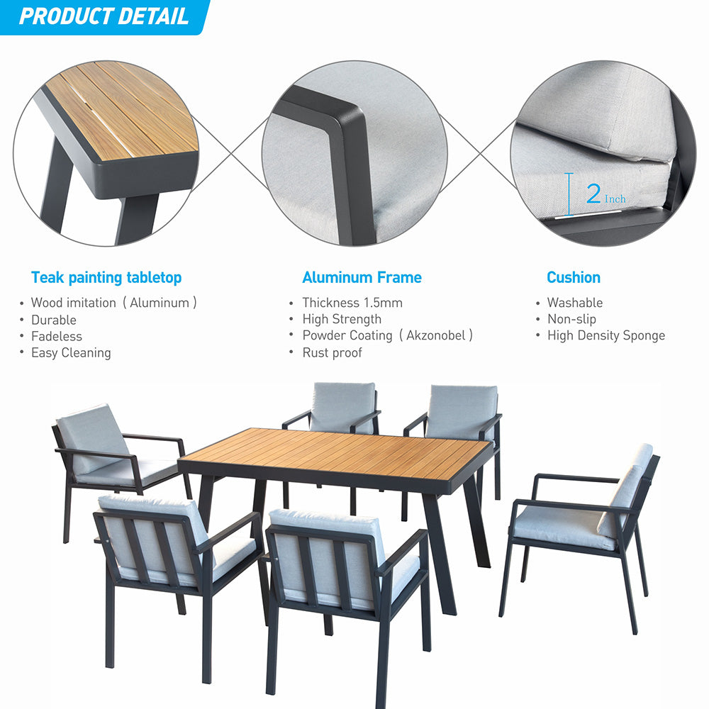 HIGOLD Nofi 7 Pieces Outdoor Dining Set