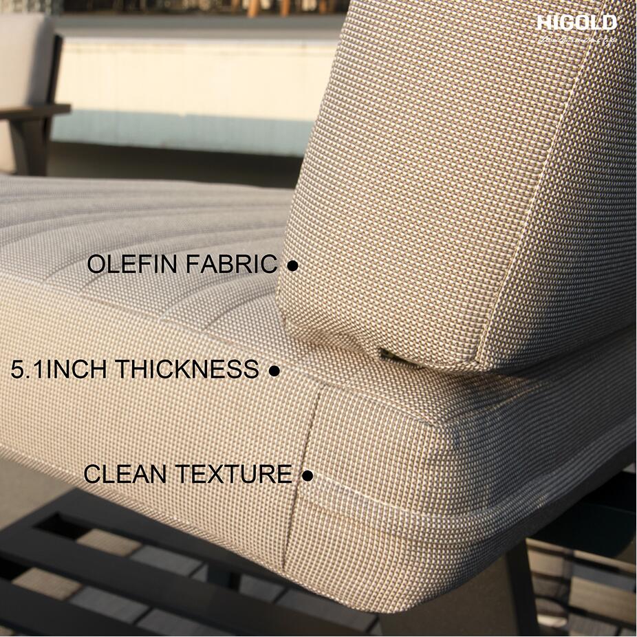 HIGOLD Emoti Aluminum Teak Patio Chaise Lounger