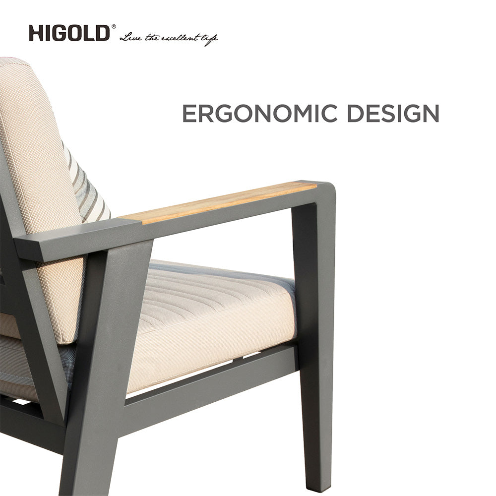 HIGOLD Emoti Aluminum Teak Patio Sofa