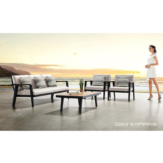 HIGOLD Emoti Aluminum Teak Patio Sofa