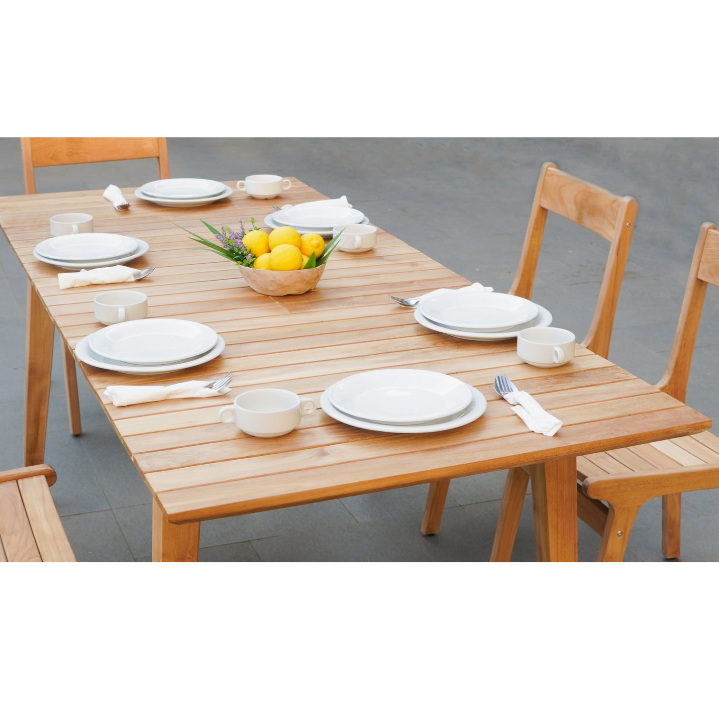 The ROSSIO ICOO 9 Pieces Teak Extendable Patio Dining Set