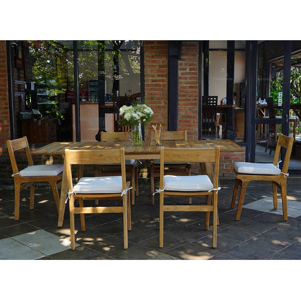 The ROSSIO ICOO 9 Pieces Teak Extendable Patio Dining Set