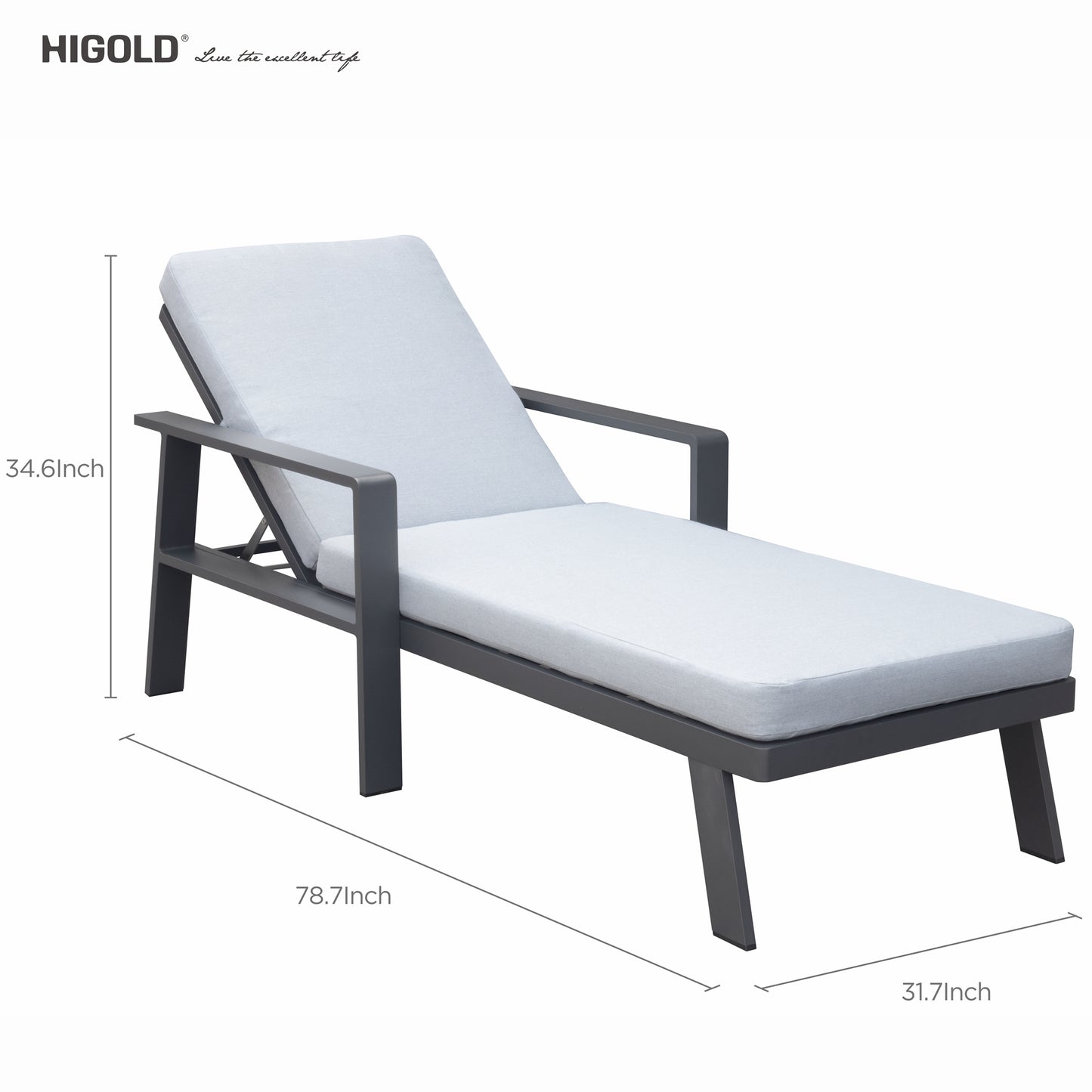 HIGOLD Nofi Aluminum Outdoor Chaise Lounge