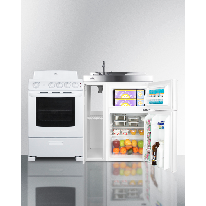 The 54" Wide All-in-One Kitchenette with Electric Coil Range
