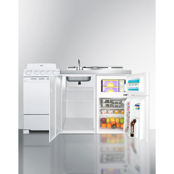 The 60" Wide All-in-One Kitchenette with Electric Coil Range