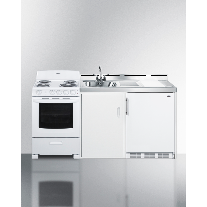 The 72" Wide All-in-One Kitchenette with Electric Coil Range
