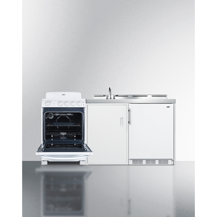 The 72" Wide All-in-One Kitchenette with Electric Coil Range