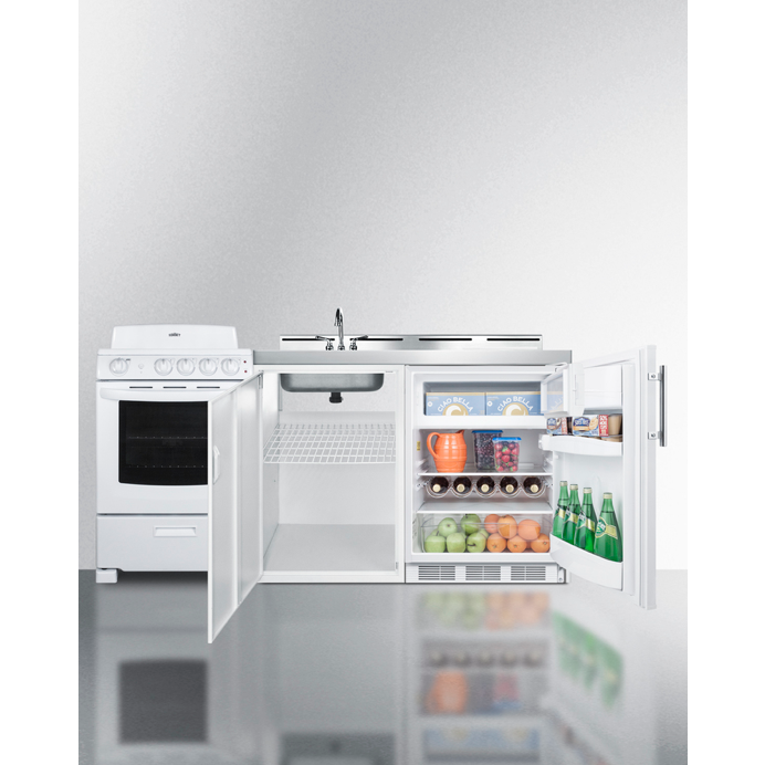 The 72" Wide All-in-One Kitchenette with Electric Coil Range