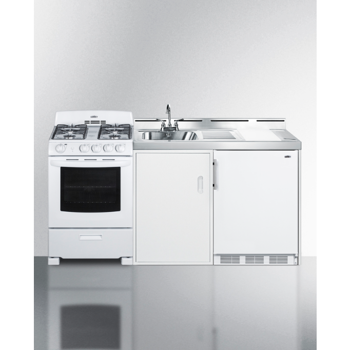 The 72" Wide All-in-One Kitchenette with Gas Range