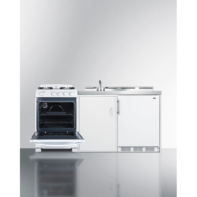 The 72" Wide All-in-One Kitchenette with Gas Range