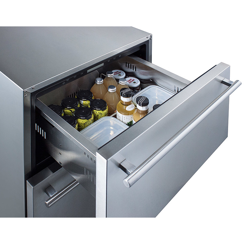 The 24" Wide 2-Drawer All-Refrigerator- Stainless Steel Door
