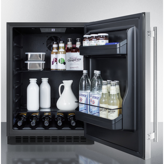 The 24" Wide Built-In All-Refrigerator- Stainless Steel Door/ Cabinet