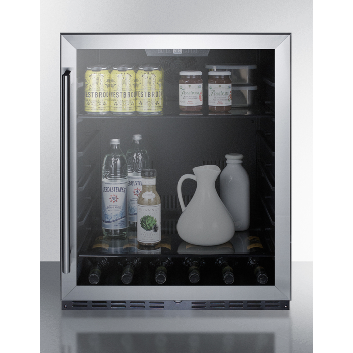 The 24" Wide Built-In Beverage Center with Glass Door