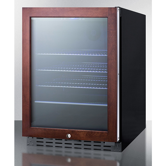 The 24" Wide Built-In Beverage Cooler- Glass/Wooden Panel-Ready Frame