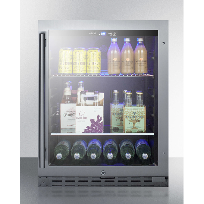 The 24" Wide Built-In Beverage Cooler- Black Cabinet