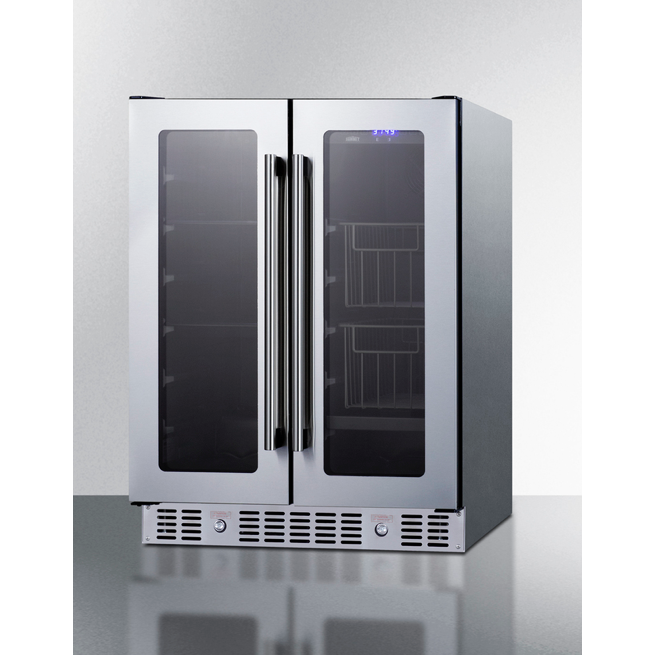 The 24" Built-In Dual-Zone Produce Refrigerator- Glass Door