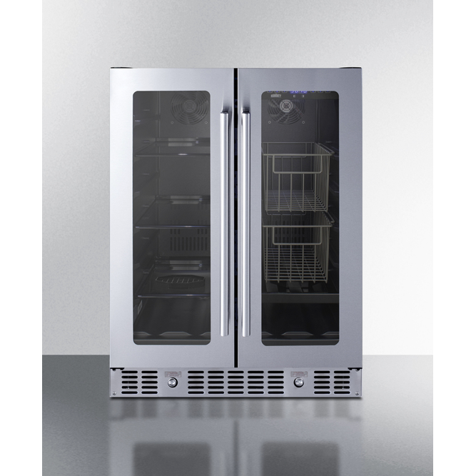 The 24" Built-In Dual-Zone Produce Refrigerator- Black Cabinet