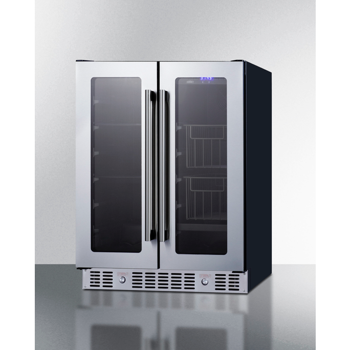 The 24" Built-In Dual-Zone Produce Refrigerator- Black Cabinet