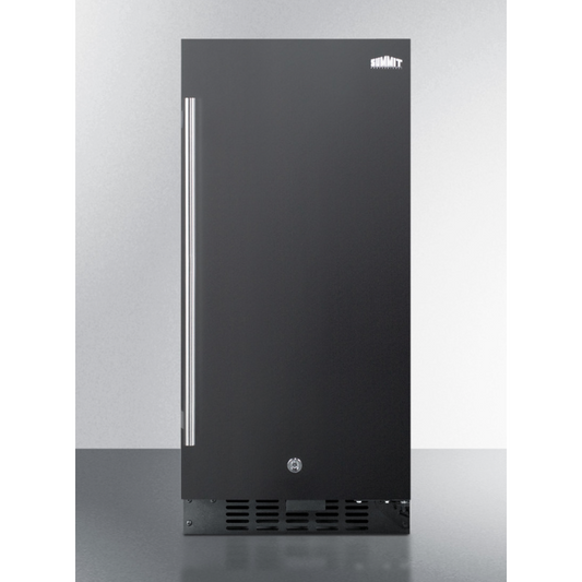 The 15" Wide Built-In All-Refrigerator- Black Door/Cabinet