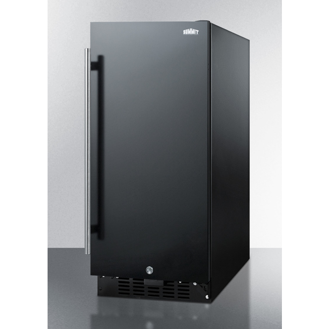 The 15" Wide Built-In All-Refrigerator- Black Door/Cabinet