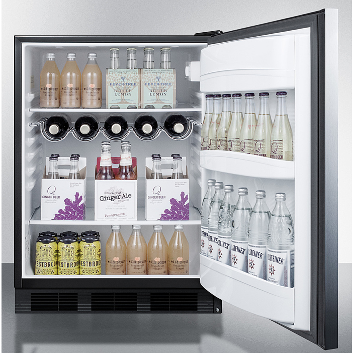 The 24" Wide Built-In All-Refrigerator- Black Cabinet