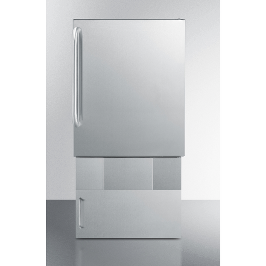 The 12 lb. Drain-Free Outdoor Icemaker- Stainless Steel Door/ Cabinet
