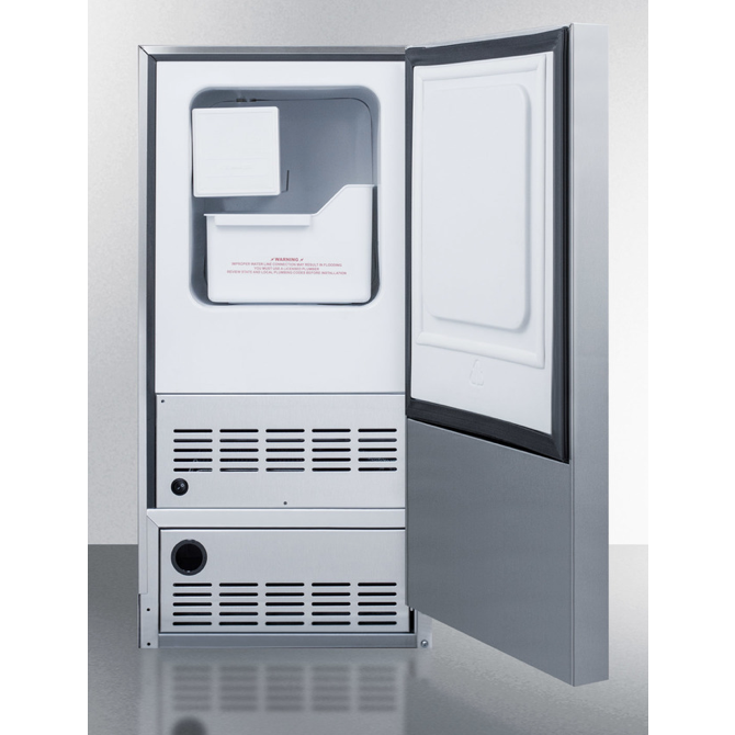 Outback Livings | The 12lb. Drain Free Icemaker Stainless Steel Cabinet and Door
