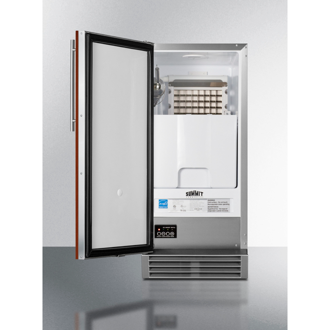 The 32" Built-In 50 lb. Clear Icemaker- Wooden Panel Ready Door