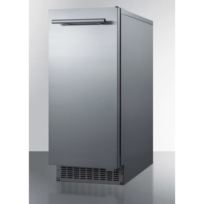 The 62 lb. Clear Outdoor/Indoor Icemaker- Stainless Steel Door/Cabinet