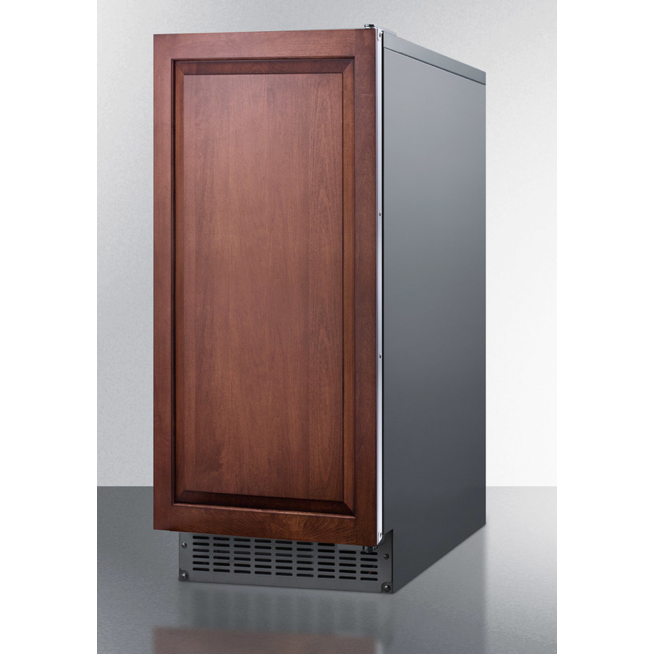 The 62 lb. Clear Outdoor/Indoor Icemaker- Wooden Panel Ready Door
