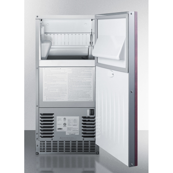 The 62 lb. Clear Outdoor/Indoor Icemaker- Wooden Panel Ready Door