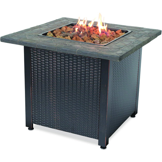 Outback Livings | Outdoor Gas Fire Pit with Tile Mantel. Electronic ignition