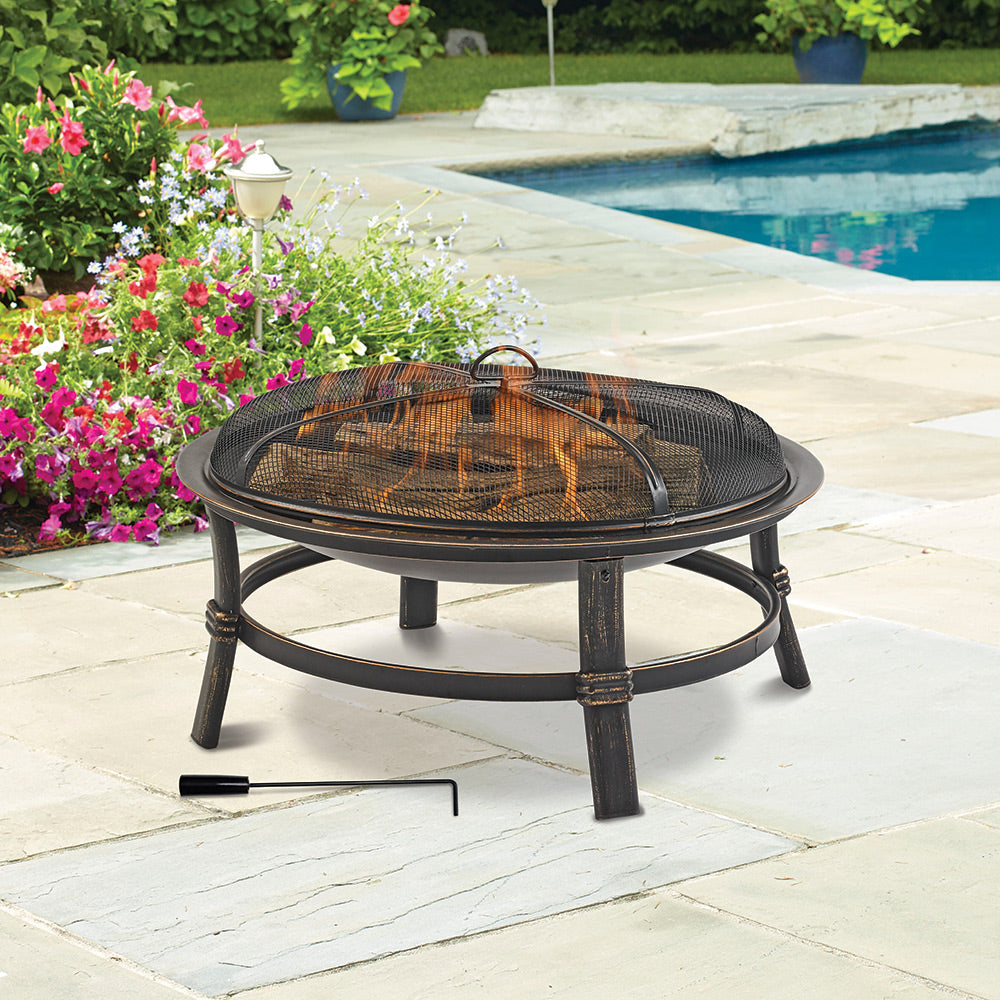 Outback Livings | Brushed Copper Wood Burning Outdoor Firebowl