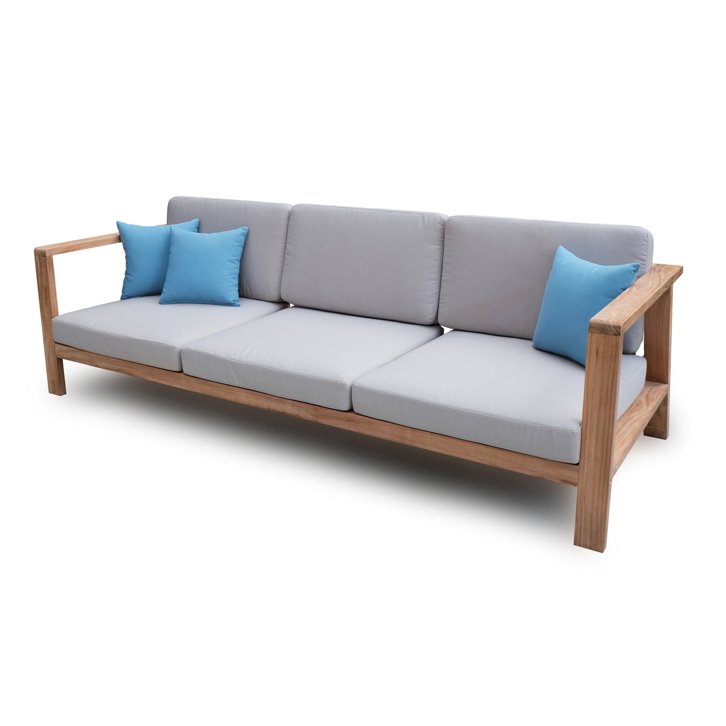 ROSSIO - Nofi 4 Pieces Teak Outdoor Set, Brown Natural Wood
