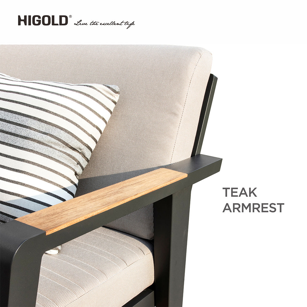 HIGOLD Emoti Aluminum Teak Patio Sofa