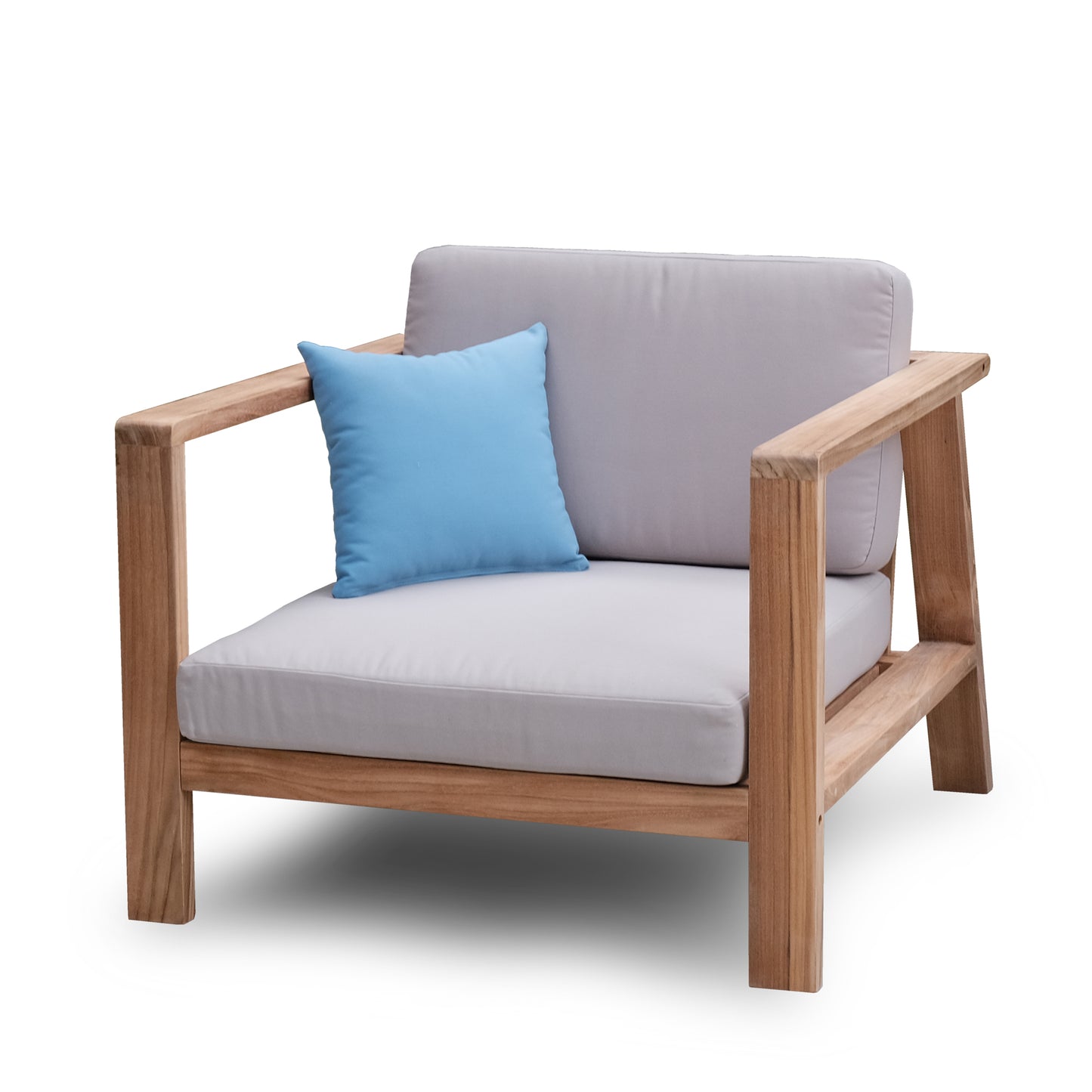 ROSSIO - Nofi 4 Pieces Teak Outdoor Set, Brown Natural Wood