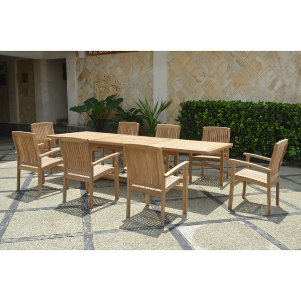 The Bahama Stackable Sahara 9-Piece Rectangular Dining Set A