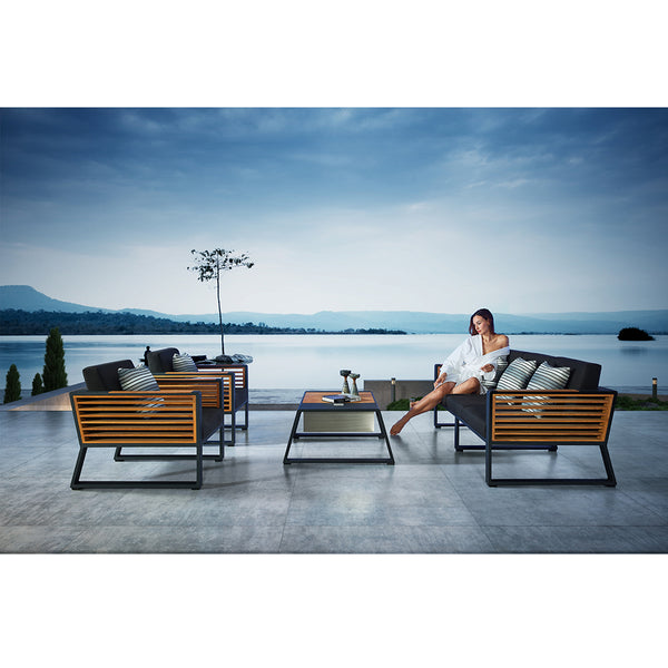 HIGOLD New York Outdoor 4 Piece Teak Conversation Set