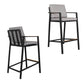 HIGOLD Nofi 7 Pieces Teak Aluminum Outdoor Pub Set Charcoal Black